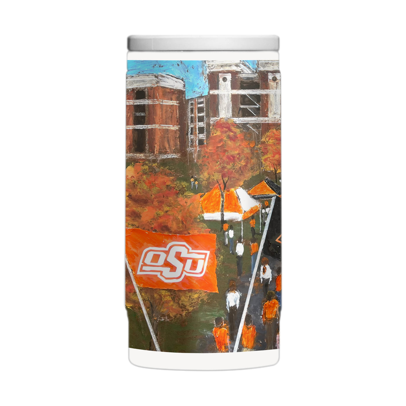 Oklahoma State 12oz Collector Powder Coat Slim Can Coolie