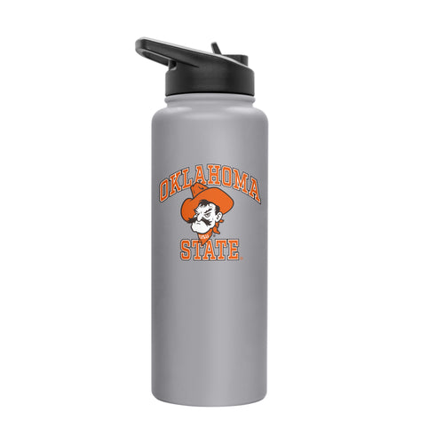 Oklahoma State 34oz athletic quencher bottle by Logo Brands, durable drinkware with team logo and ergonomic design.