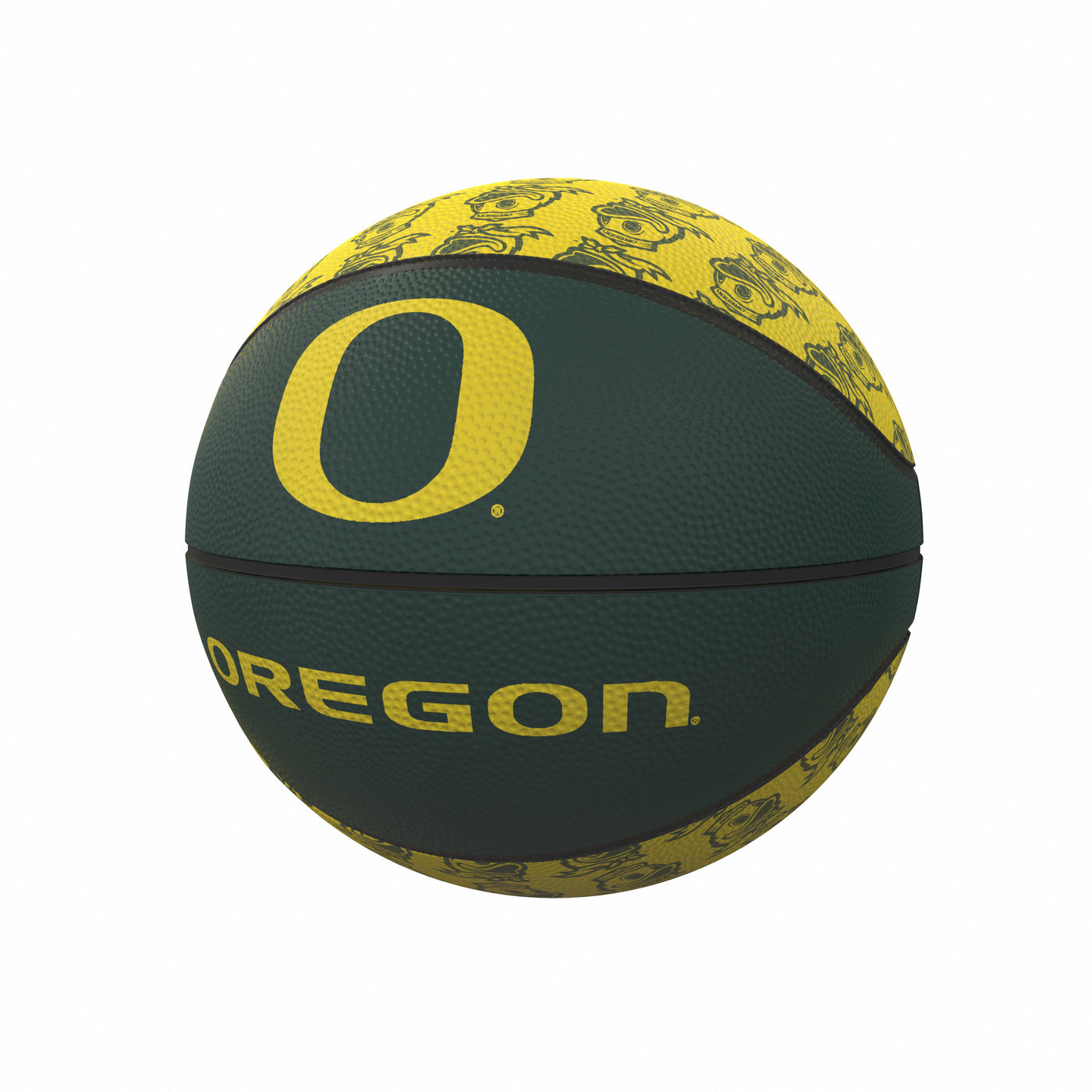 Oregon Repeating Logo Mini-Size Rubber Basketball
