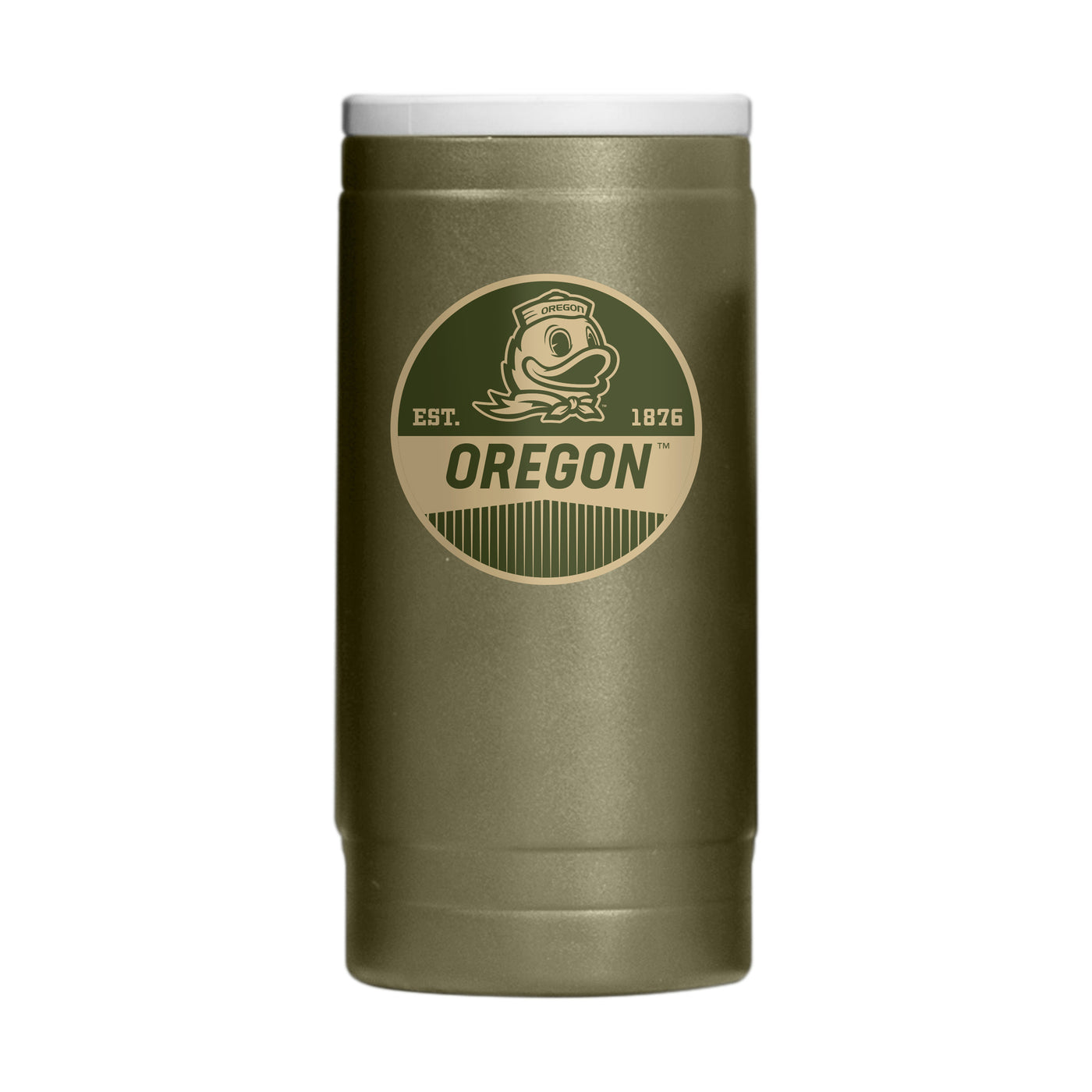 Oregon  Badge Powder Coat Slim Can Coolie