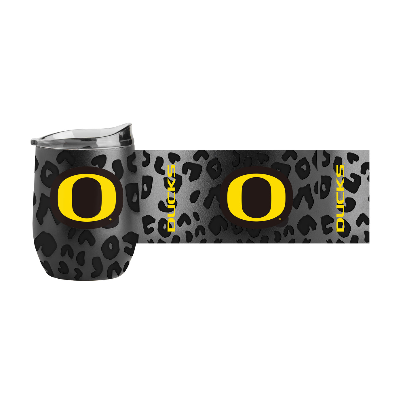Oregon Leopard 16oz Black Powdercoat Curved Beverage