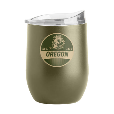 Oregon 16oz Badge Powder Coat Curved Beverage - Logo Brands