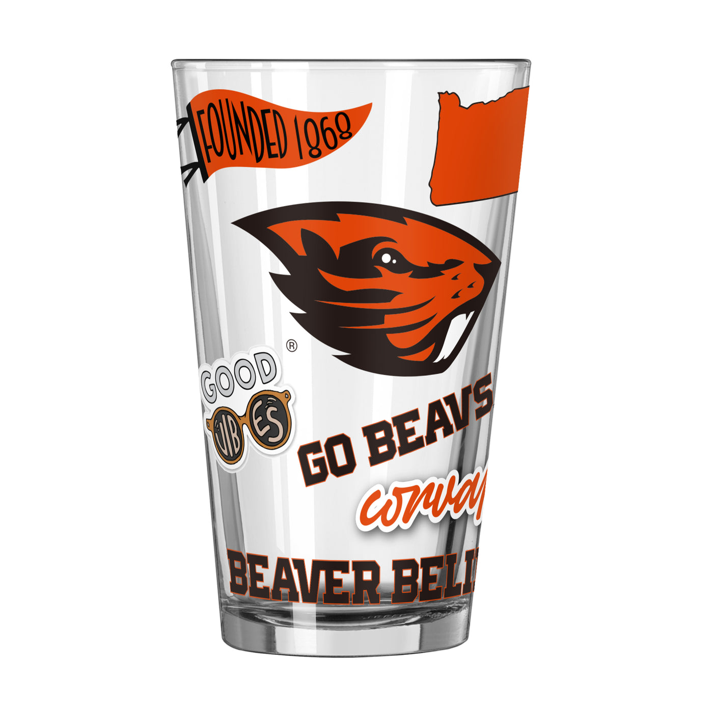 Oregon State 16oz Native Pint Glass