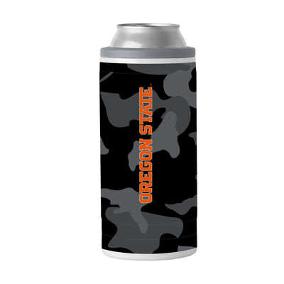 Oregon St Black Camo 12oz Slim Can Coolie