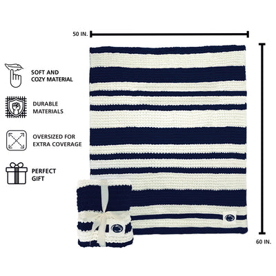 Penn State Cable Knit Throw 50x60