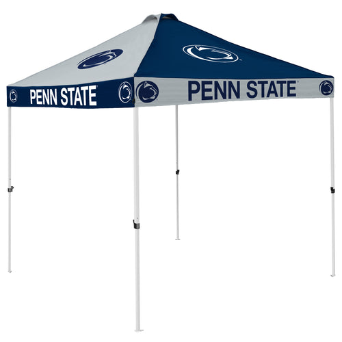Penn State Checkerboard Canopy shelter by Logo Brands, featuring blue and white checkered design with Penn State logo.