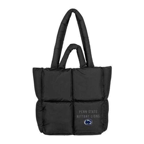 Penn State Black Puff Tote bag by Logo Brands, featuring a stylish black puff design and the university logo on the front.