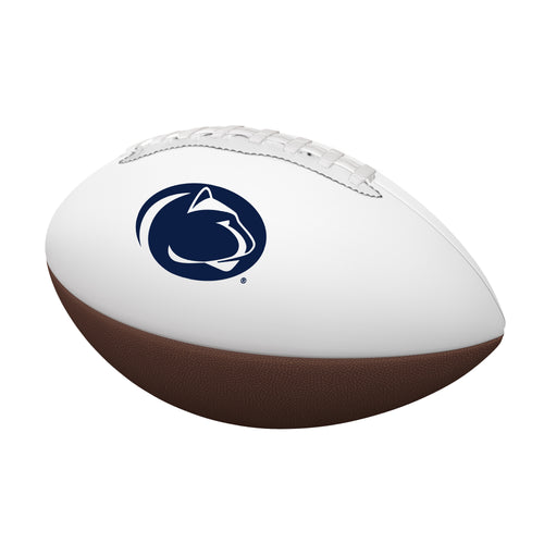 Penn State Mini Autograph Football by Logo Brands with handwritten signature, ideal for fan memorabilia and collection.