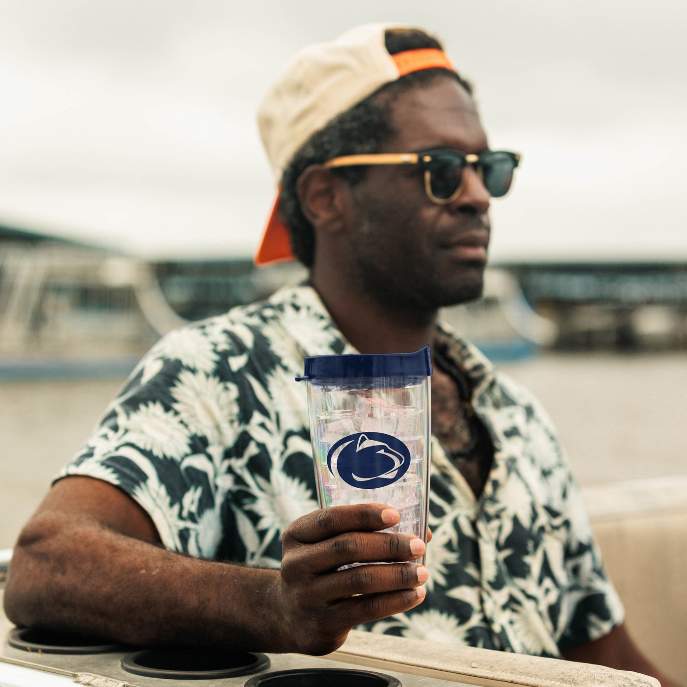 Penn State 16oz Flipside Dbl Wall Clear Tumbler