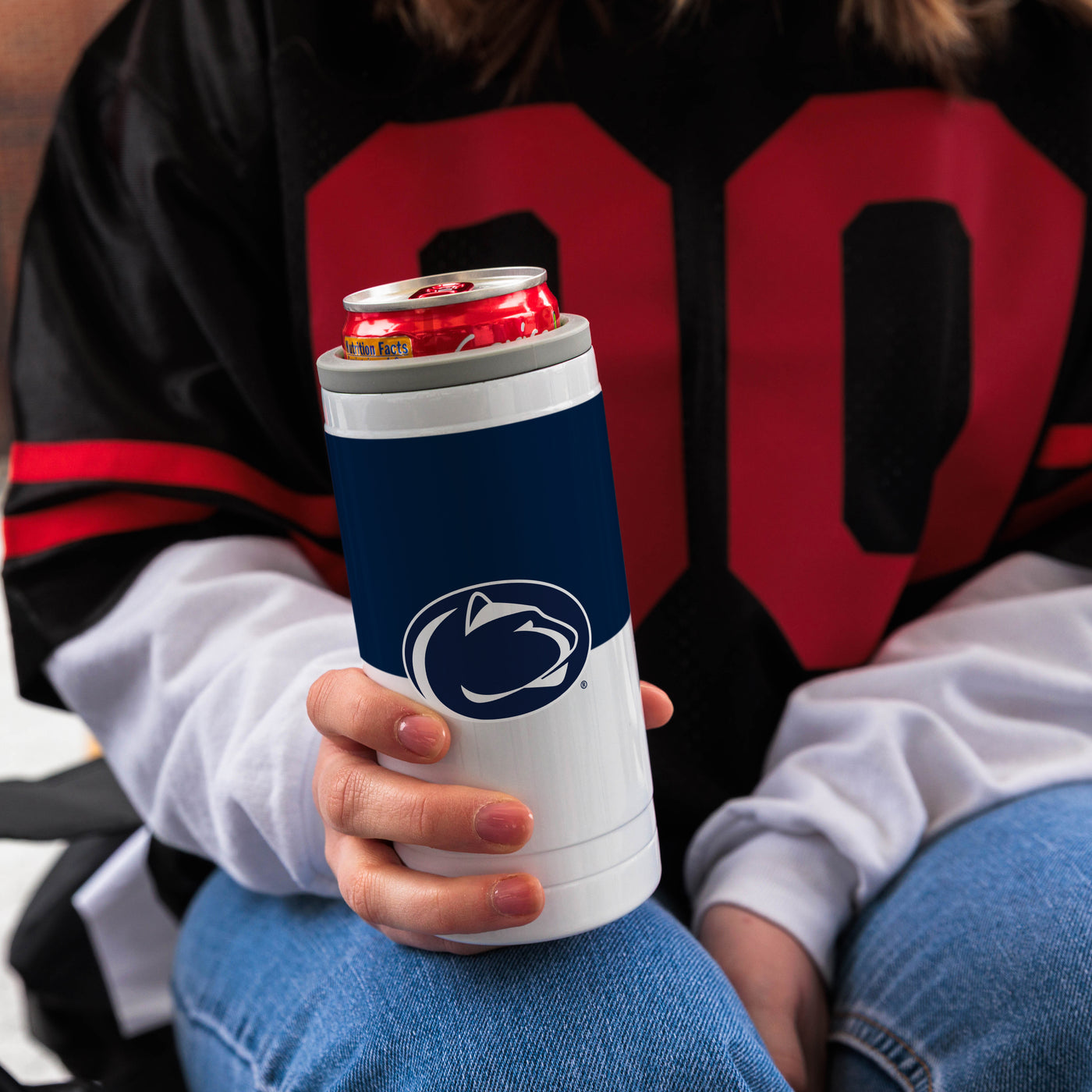 Penn State Colorblock 12oz Slim Can Coolie - Logo Brands