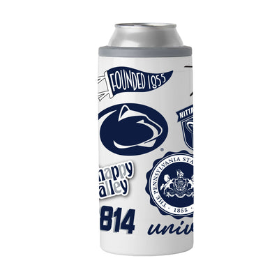 Penn State 12oz Native Powder Coat Slim Can Coolie