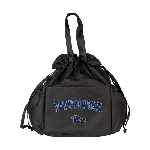 Pittsburgh Drawstring Lunch Cooler by Logo Brands, eco-friendly insulated cooler bag with drawstring closure and Pittsburgh team logo.
