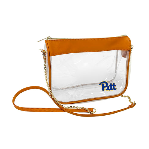 Clear Pittsburgh Hype bag by Logo Brands, transparent bag showing handles and spacious interior for sports or event use.