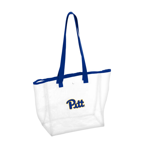 Clear Pittsburgh Stadium bag by Logo Brands, shown with transparent material and stadium logo, designed for sports event security.