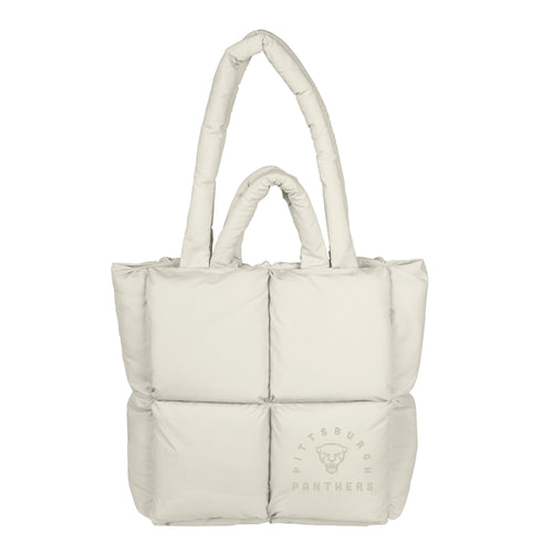 Pittsburgh Puff Sand tote bag by Logo Brands featuring a puff design, sturdy handles, and spacious interior for everyday use.