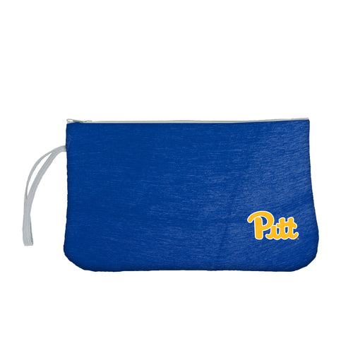 Pittsburgh Crosshatch Wristlet bag by Logo Brands with crosshatch pattern and wrist strap, suitable for carrying essentials.