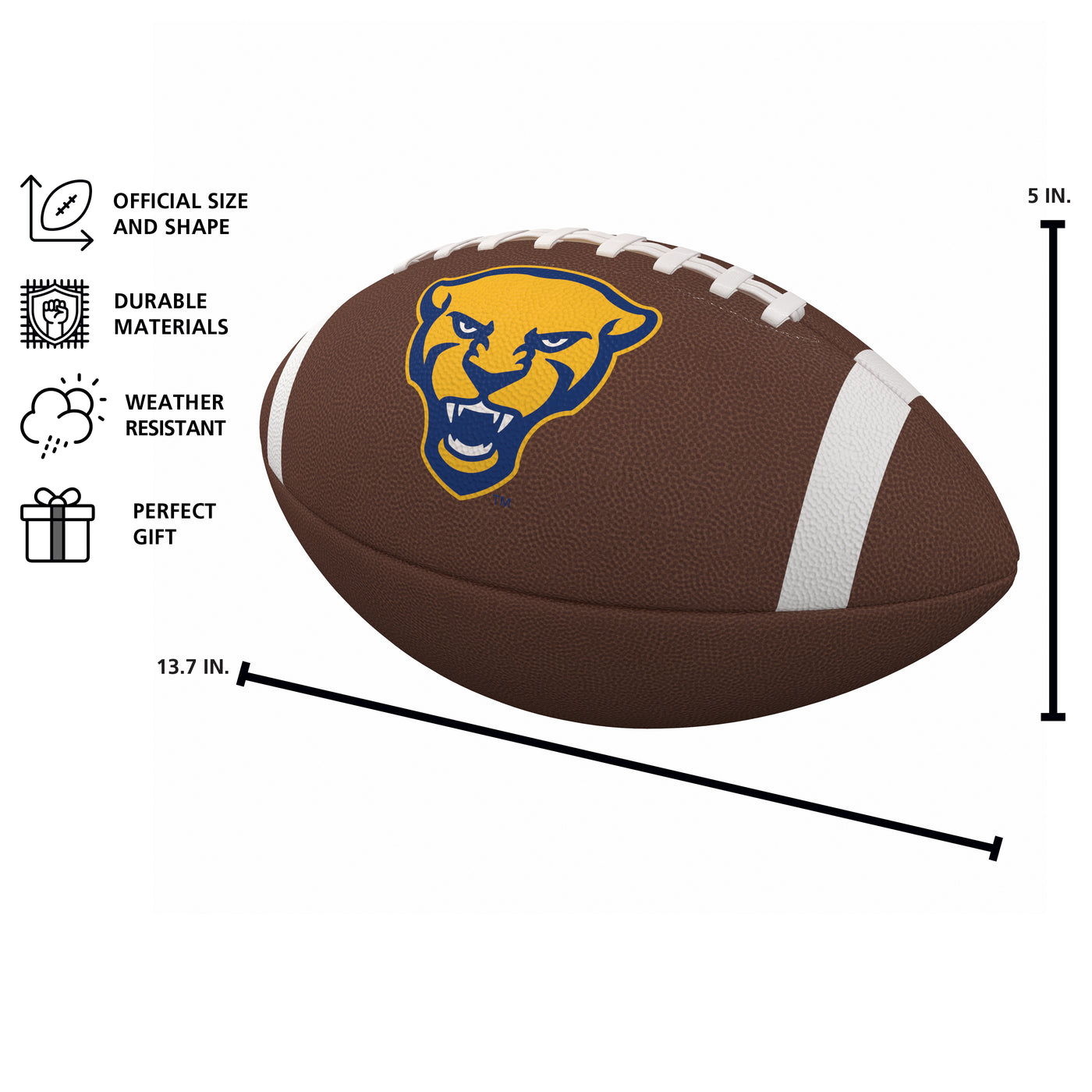 Pittsburgh Team Stripe Official-Size Composite Football
