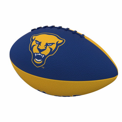 Junior size Pittsburgh Pinwheel rubber football by Logo Brands, perfect for recreational play and outdoor sports.
