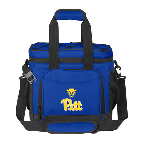 Pittsburgh Logo Brands 24-can flex cooler with adjustable shoulder strap and zippered main compartment for portable cooling.
