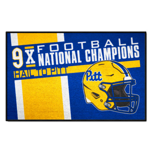 University of Pittsburgh Dynasty Starter Mat by Logo Brands, featuring team logo and colors, ideal for sports fans and game rooms.