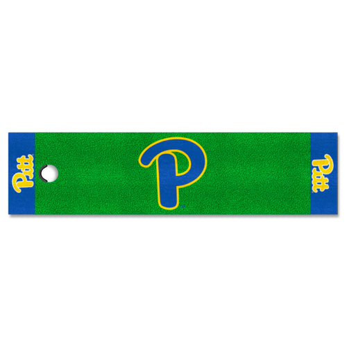 University of Pittsburgh logo golf putting green mat by Logo Brands, featuring team branding and realistic putting surface.