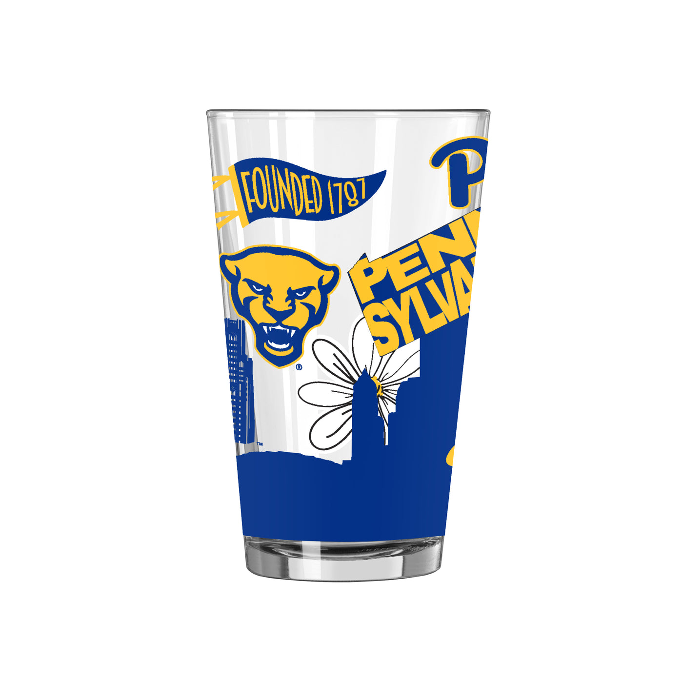 Pittsburgh 16oz Native Pint Glass