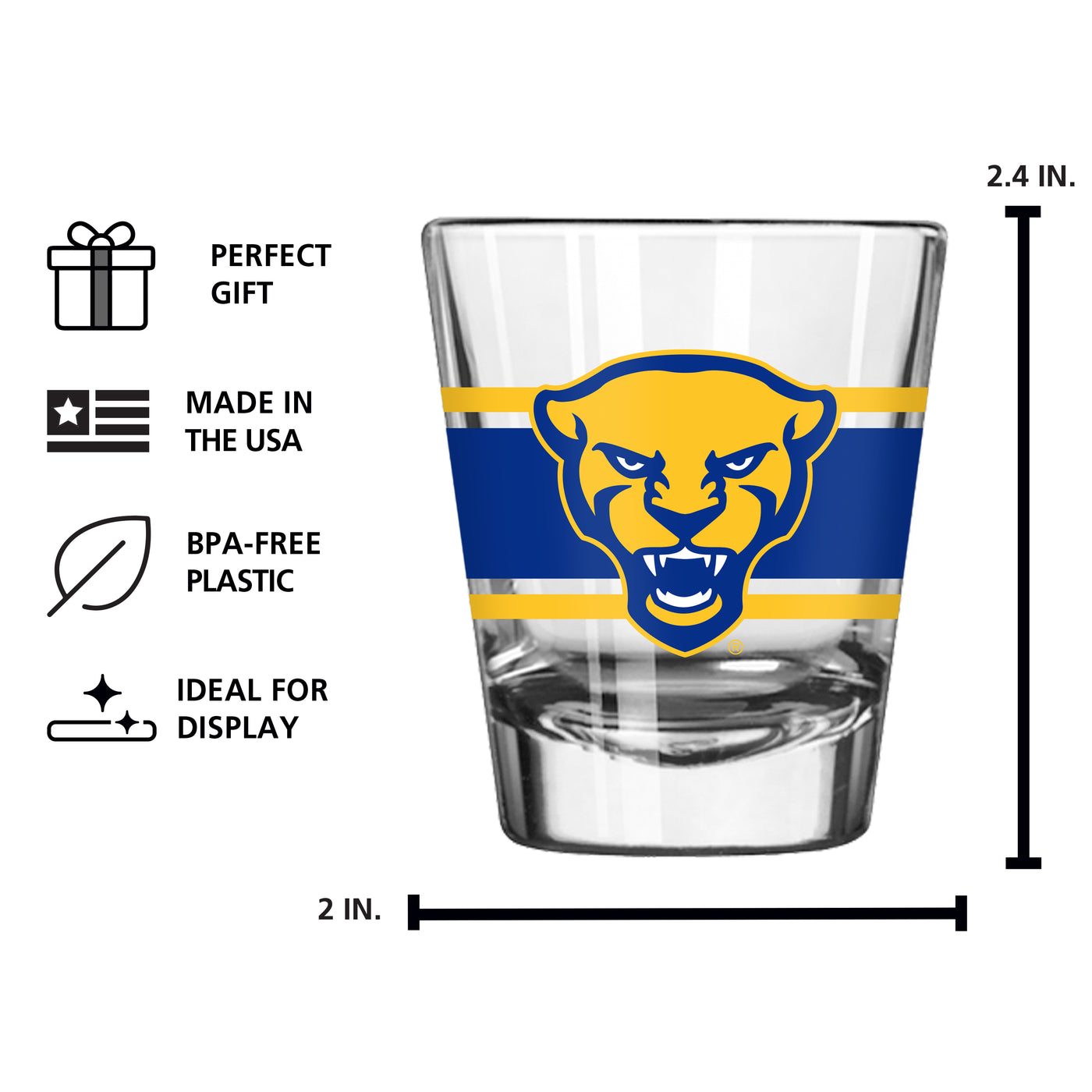 Pittsburgh 2oz Stripe Shot Glass