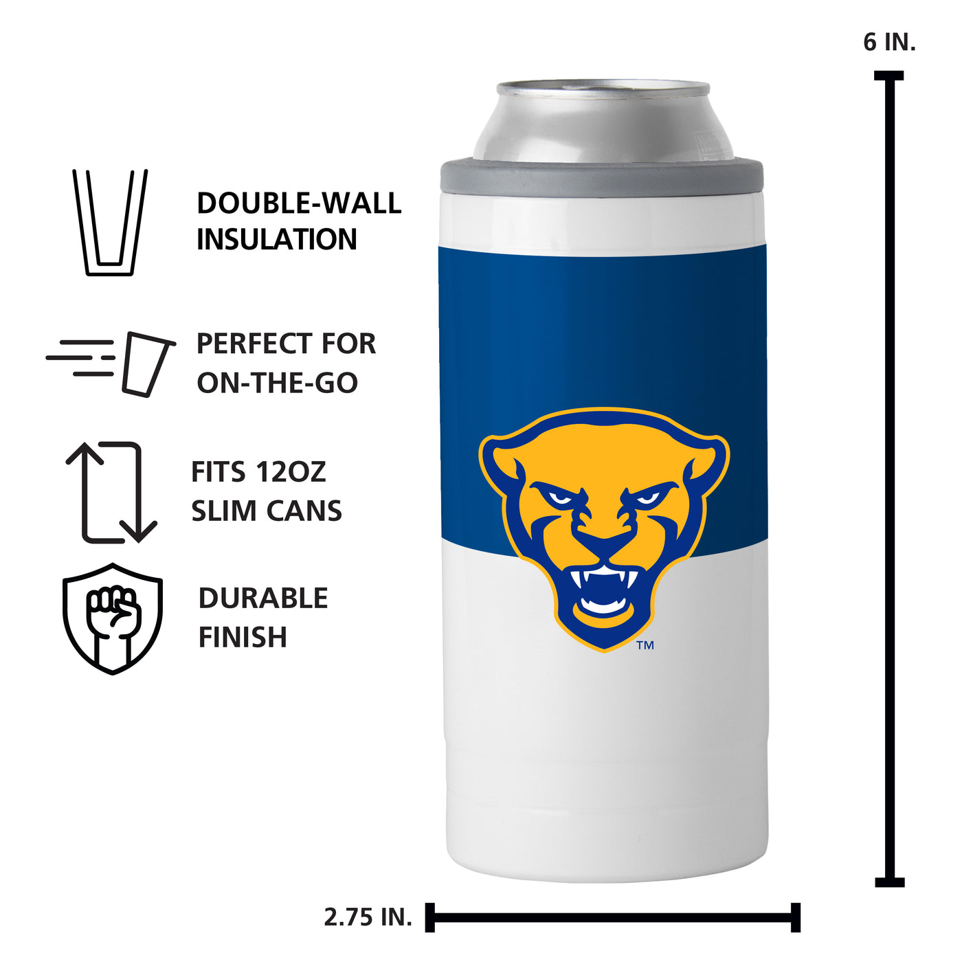 Pittsburgh Colorblock 12oz Slim Can Coolie