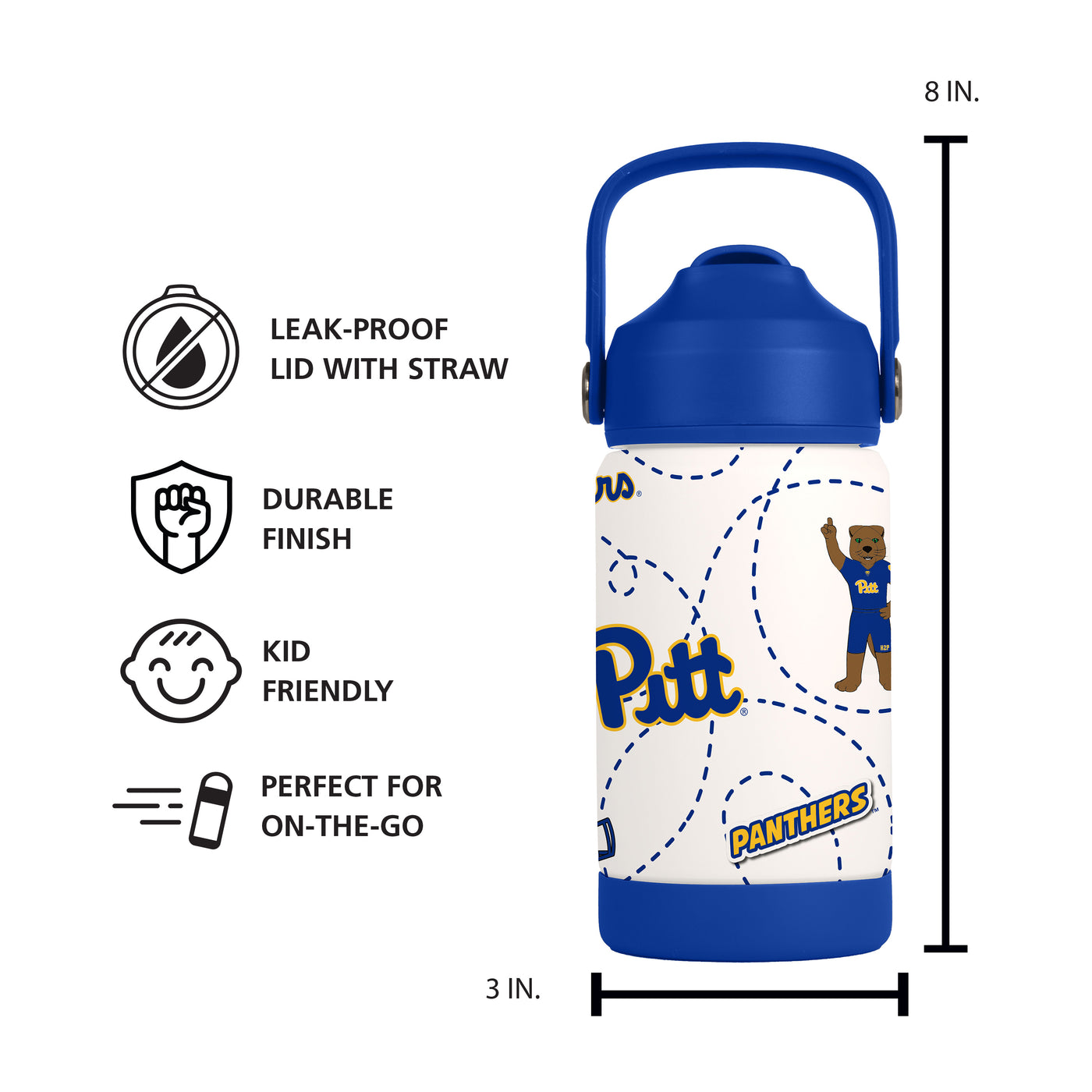 Pittsburgh 12oz Mascot SS Kids Bottle