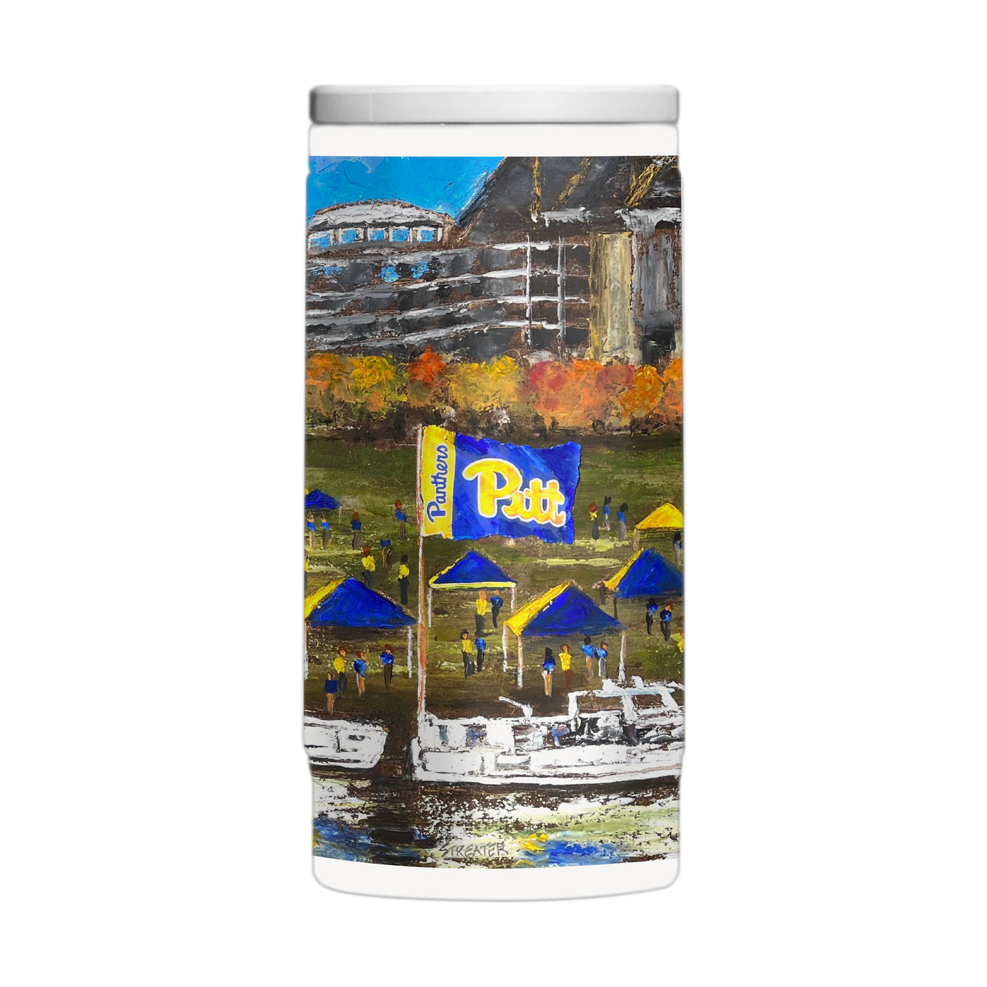 Pittsburgh 12oz Collector Powder Coat Slim Can Coolie