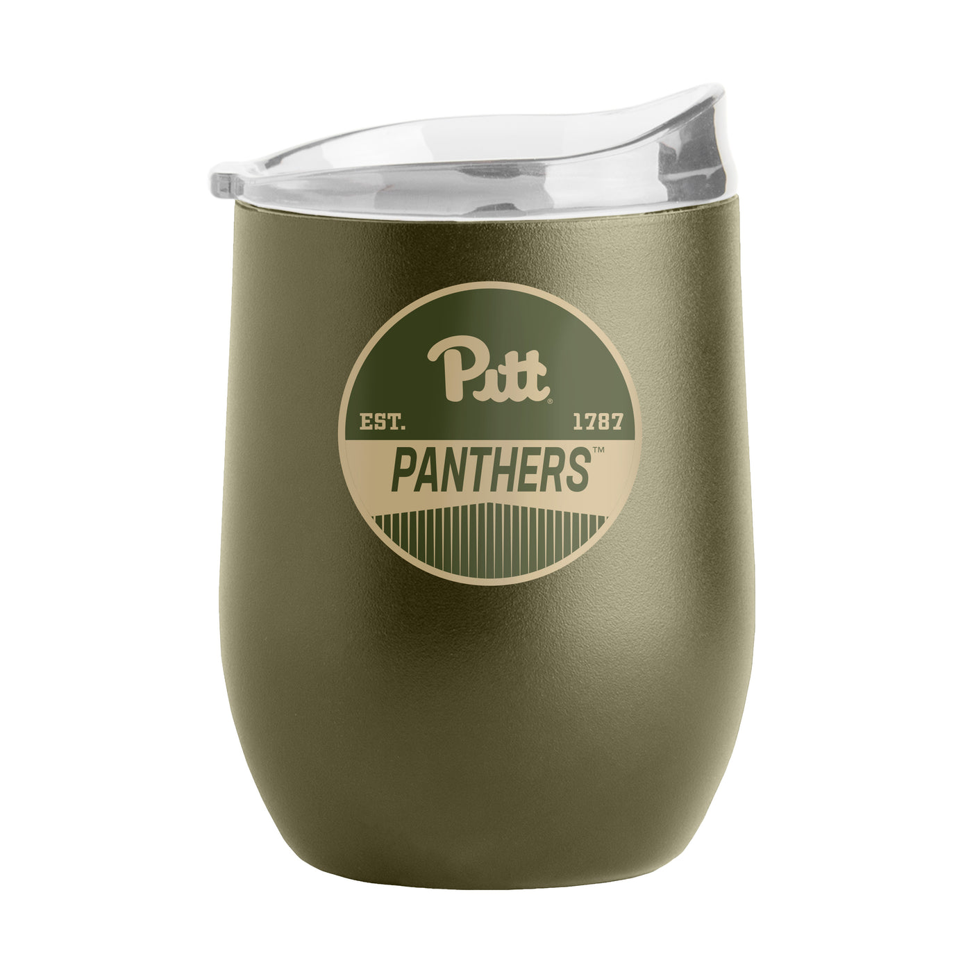 Pittsburgh 16oz Badge Powder Coat Curved Bev - Logo Brands