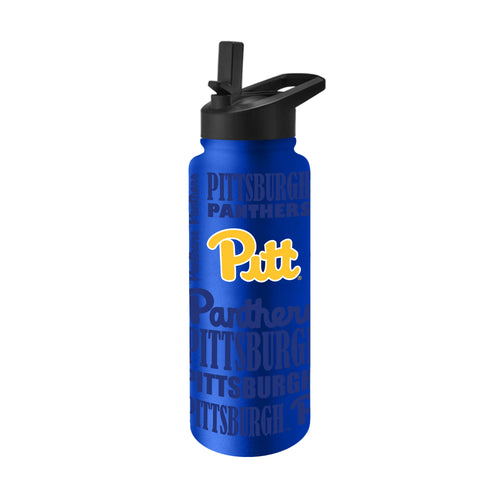 Pittsburgh Replay Quencher Bottle by Logo Brands, 34oz reusable drinkware with team logo, sports water bottle for hydration