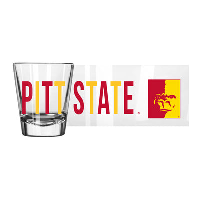 Pittsburg State 2oz Overtime Shot Glass