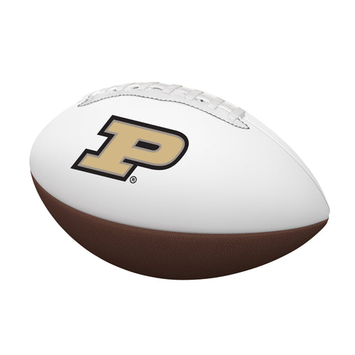 Purdue Mini Autograph Football by Logo Brands, recreation football with space for signatures, displayed on a plain background.
