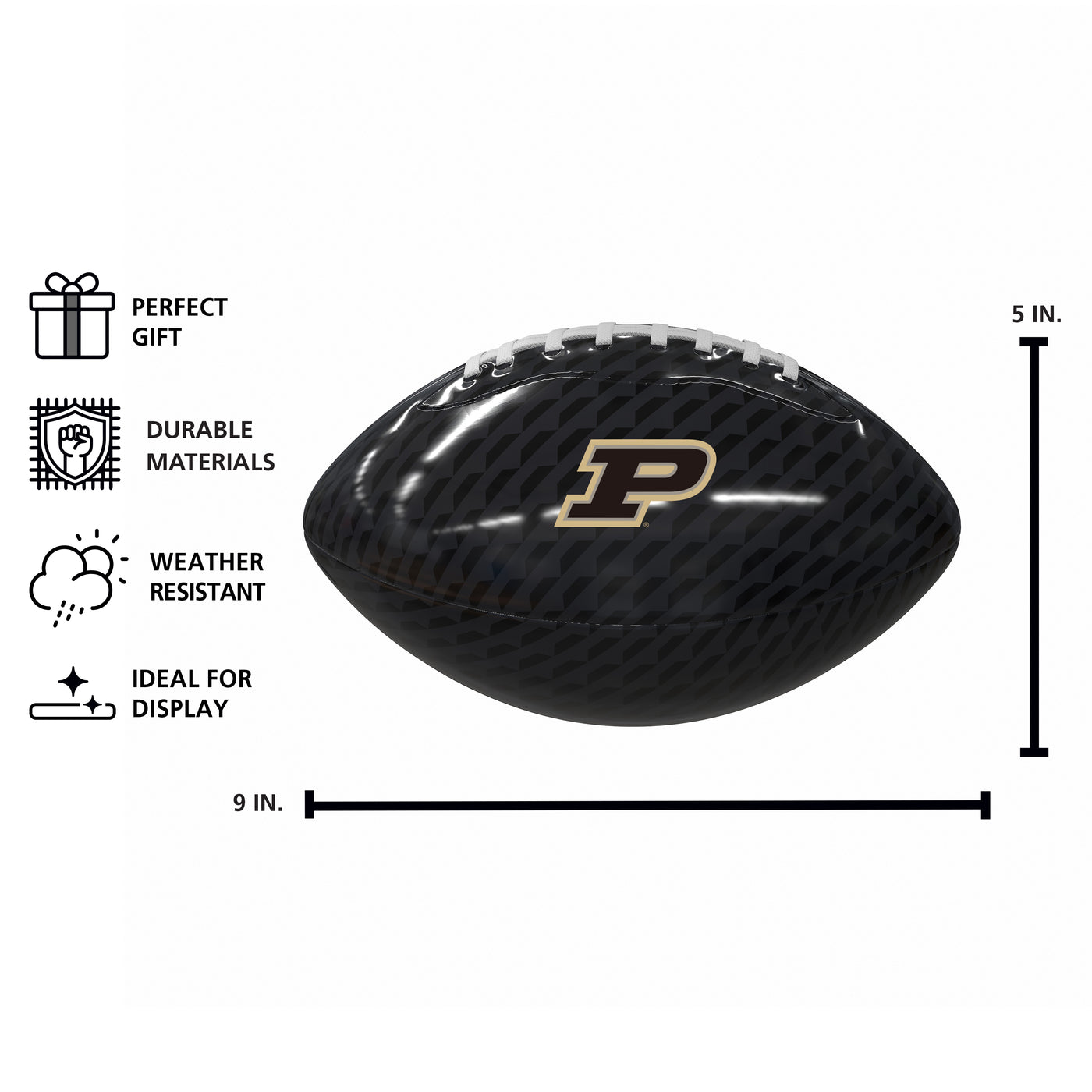 Purdue Carbon Fiber Mini Size Glossy Football