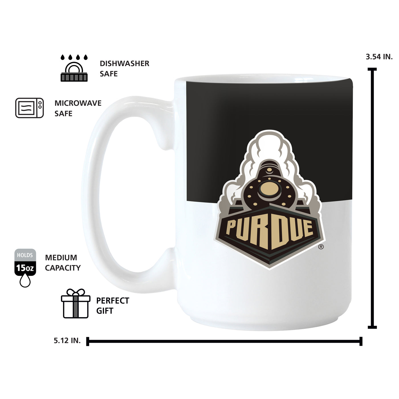 Purdue 15oz Colorblock Sublimated Mug