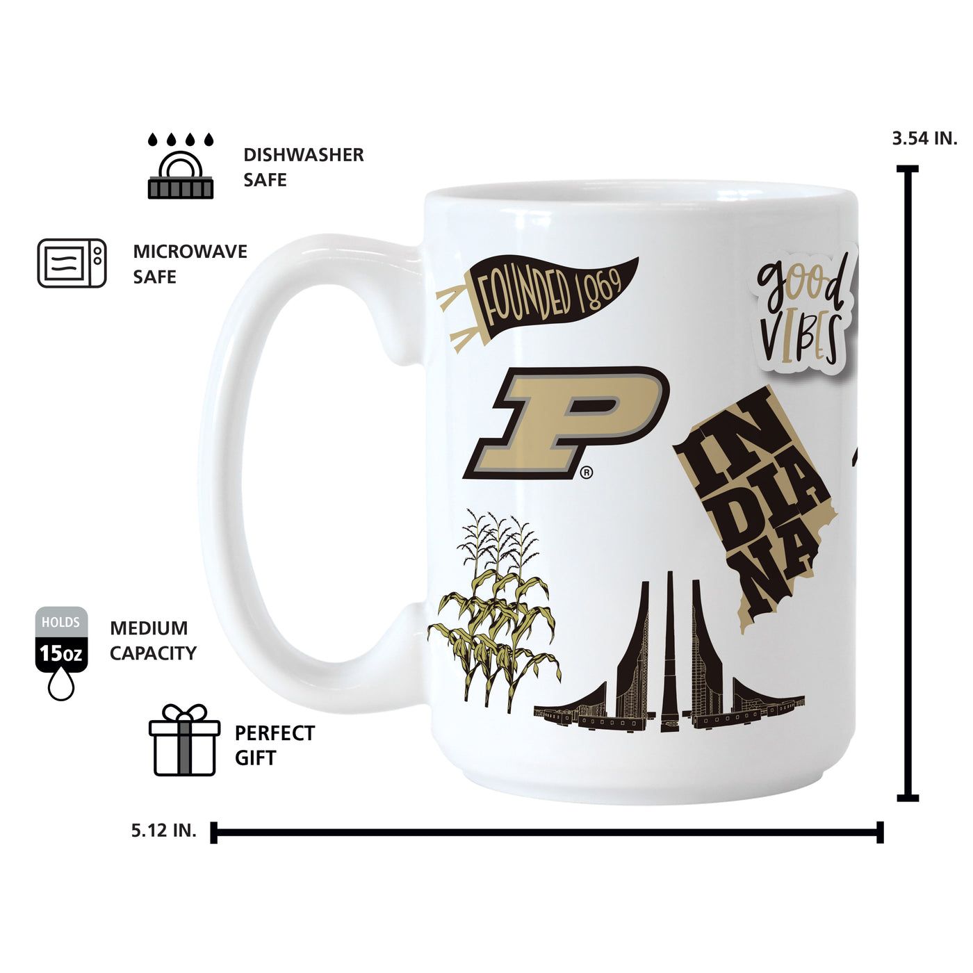 Purdue 15oz Native Sublimated Mug
