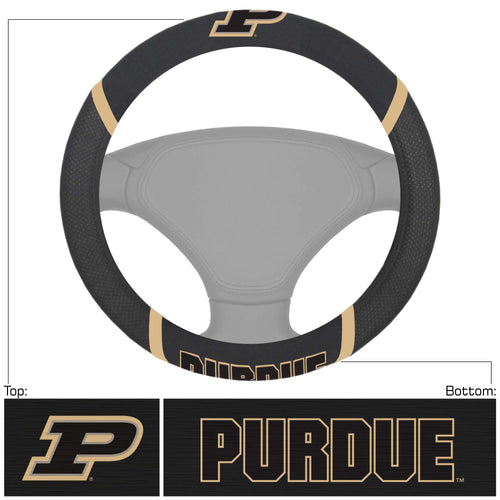 Purdue University Logo Brands steering wheel cover for cars, featuring Purdue logo and comfortable grip material.