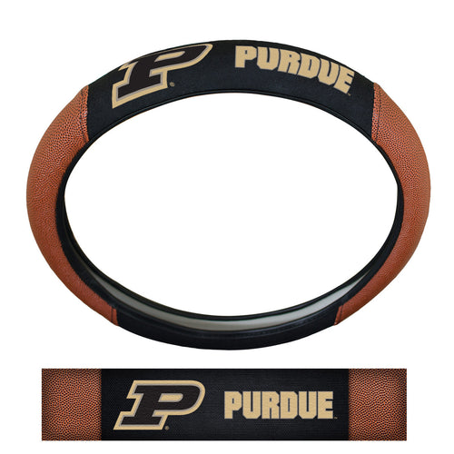 Purdue University Sports Grip steering wheel cover by Logo Brands, featuring Purdue logo and durable auto cover material.