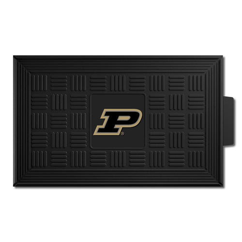 Purdue University medallion door mat with logo and university crest, made of durable material for outdoor use.