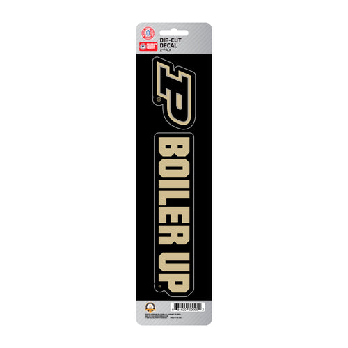 Purdue University team slogan decal by Logo Brands, featuring bold university graphics and team spirit design for vehicle or surface.