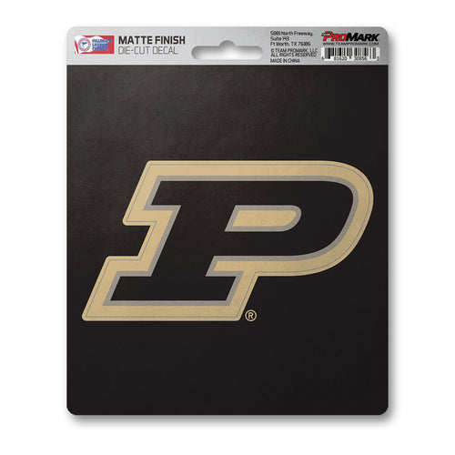 Purdue University matte decal featuring the Purdue logo and university name, ideal for decorating laptops or lockers.