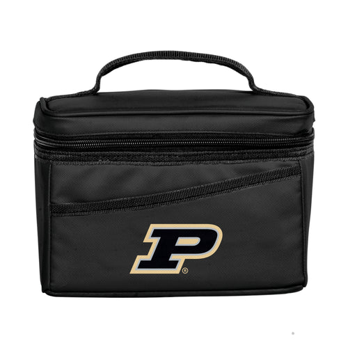 Purdue 6 Can Flex Cooler by Logo Brands, soft-sided cooler with adjustable strap and carrying handle, designed for portable beverage storage.