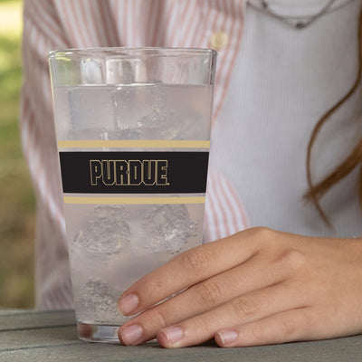 Purdue 16oz Stripe Pint Glass - Logo Brands