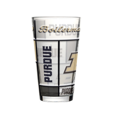 Purdue 16oz Quilted Stained Pint Glass