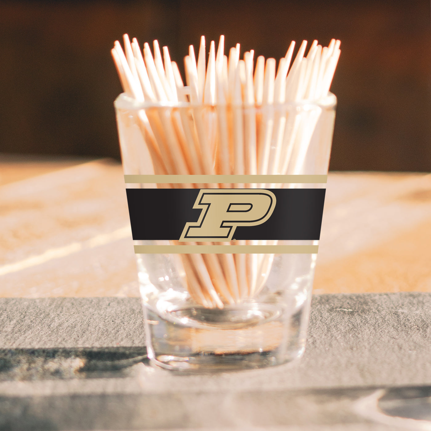 Purdue 2oz Stripe Shot Glass - Logo Brands
