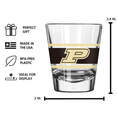 Purdue 2oz Stripe Shot Glass - Logo Brands