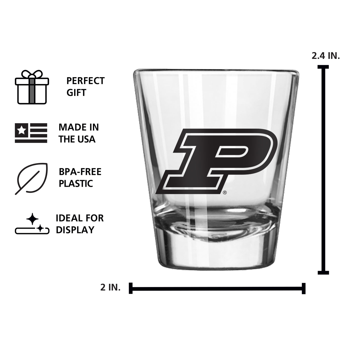Purdue 2oz Gameday Shot Glass