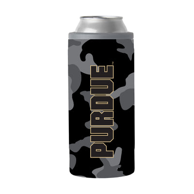Purdue Black Camo 12oz Slim Can Coolie