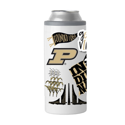 Purdue 12oz Native Powder Coat Slim Can Coolie